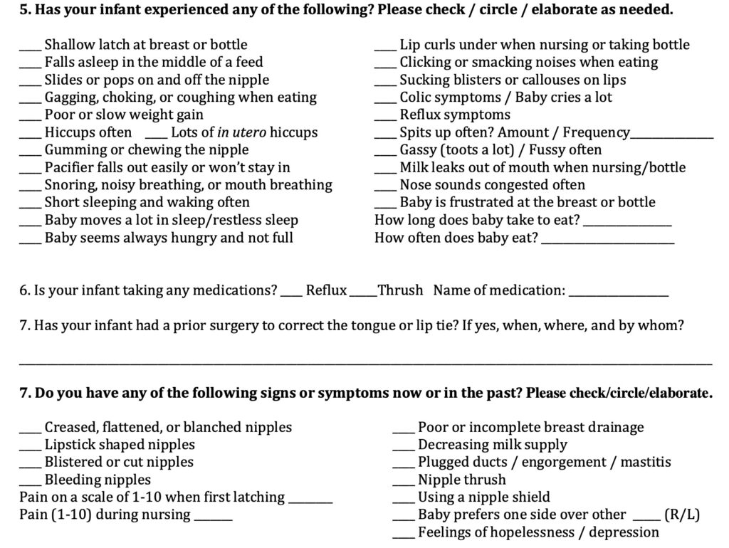 Infant and Mother Tongue Tie Issues